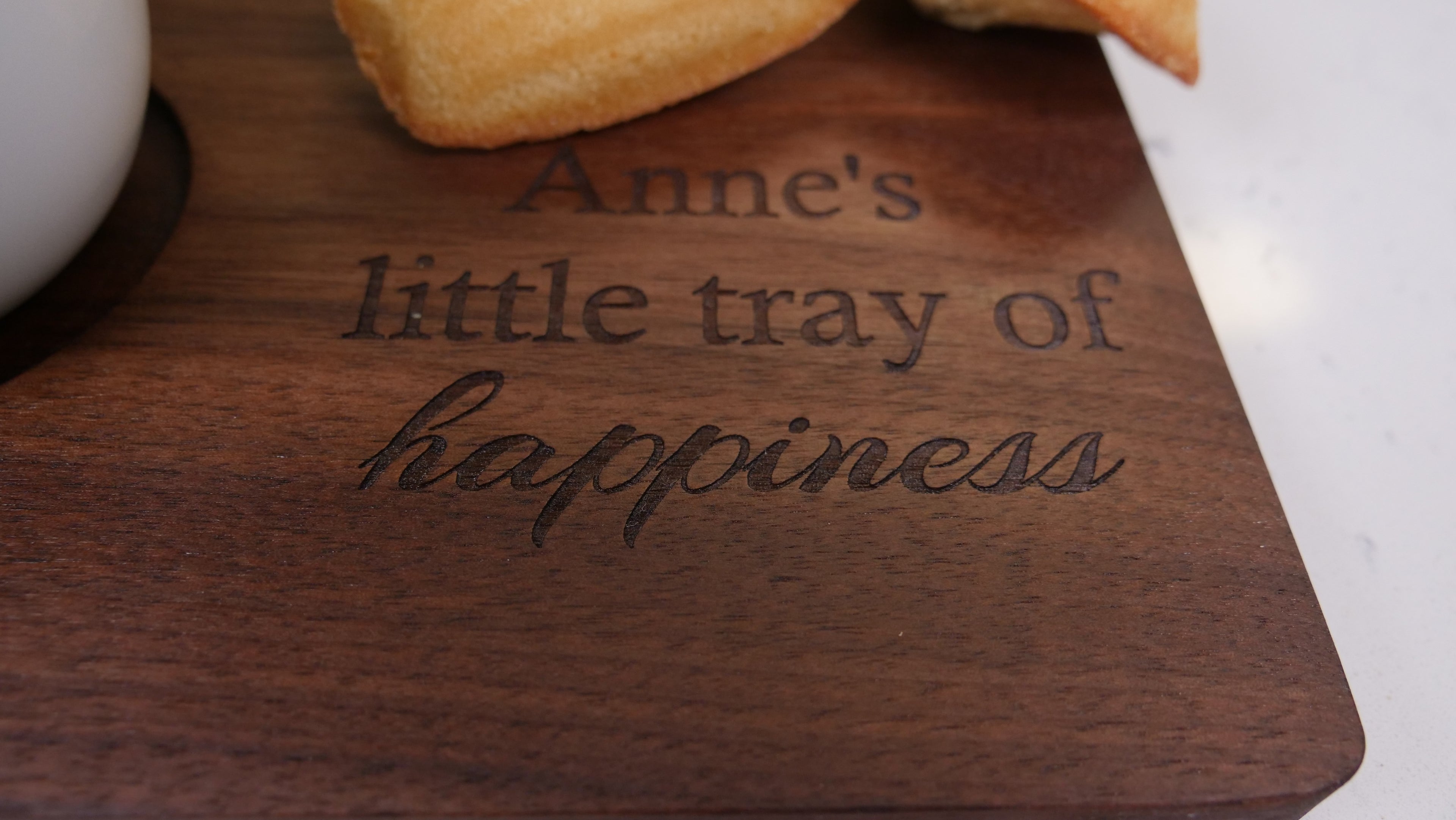 Small American Walnut Wood Serving Tray, Coffee & Cookies, Tea & Snacks Platter