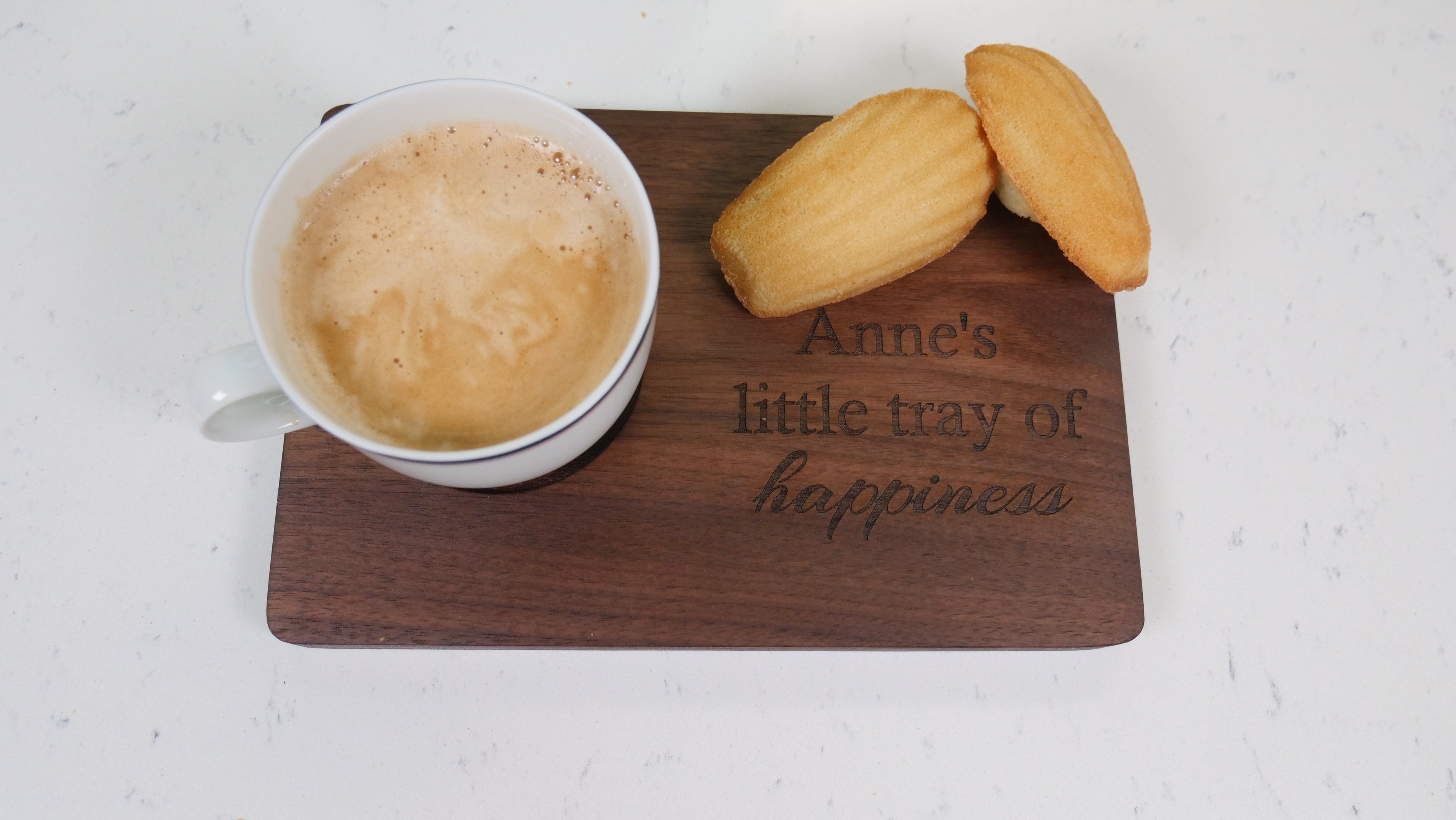 Small American Walnut Wood Serving Tray, Coffee & Cookies, Tea & Snacks Platter
