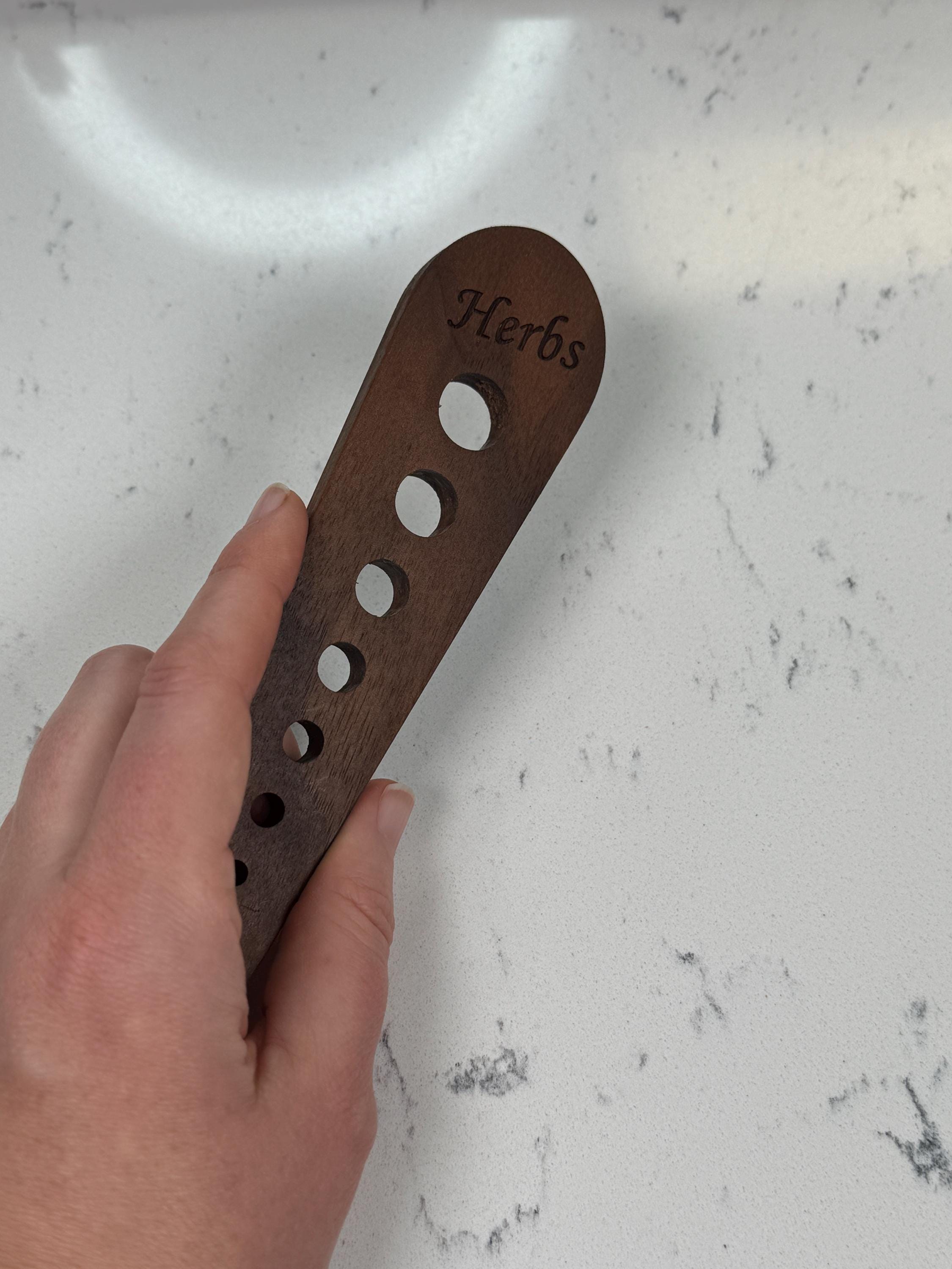 Wooden Multi-Size Herb Stripper, Vegetable Leaf Remover