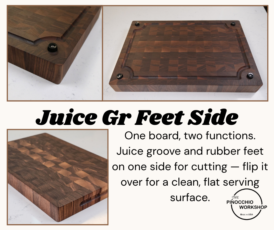 Walnut End Grain Cutting Board: Handmade USA Kitchen Art
