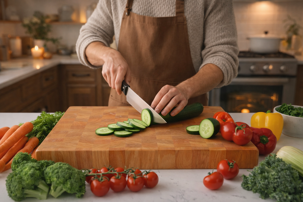 Maple Handmade End Grain Cutting Board, Eco-Friendly Kitchen Essential, Made in USA
