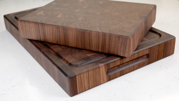 Walnut End Grain Cutting Board: Handmade USA Kitchen Art