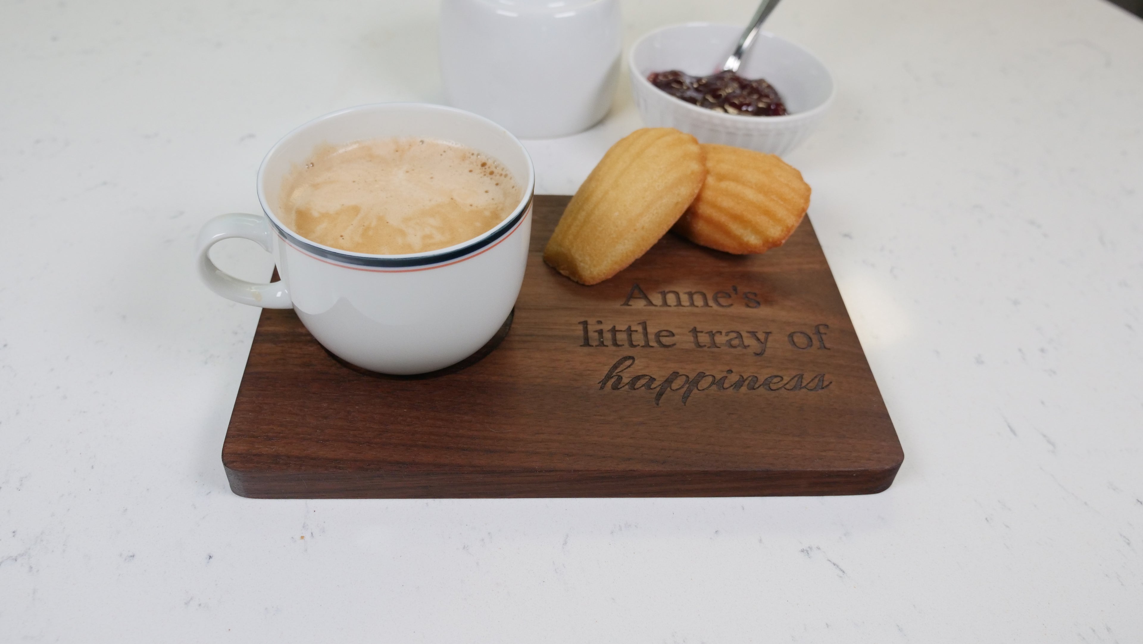 Small American Walnut Wood Serving Tray, Coffee & Cookies, Tea & Snacks Platter