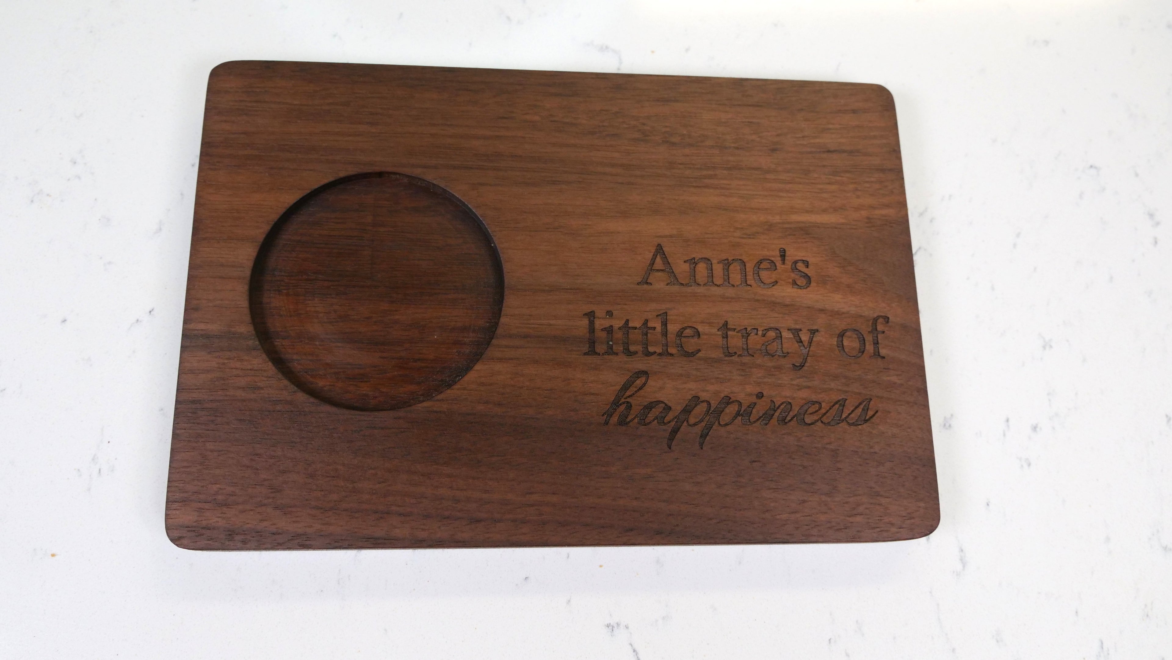 Small American Walnut Wood Serving Tray, Coffee & Cookies, Tea & Snacks Platter