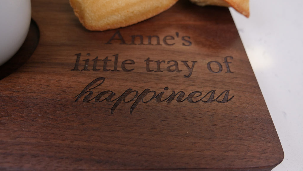 Small American Walnut Wood Serving Tray, Coffee & Cookies, Tea & Snacks Platter