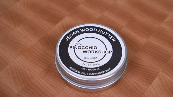 Handmade Wood Butter: Food Grade Mineral Oil & Beeswax (2oz tin)