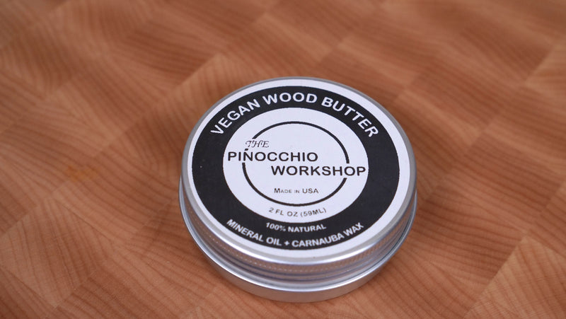 Handmade Wood Butter: Food Grade Mineral Oil & Beeswax (2oz tin)