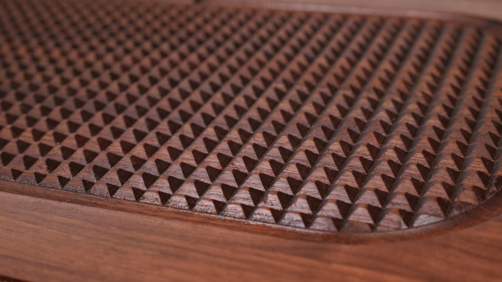 Large Carving Cutting Board with Spikes, Reversible with Stabilizing Pyramid Design