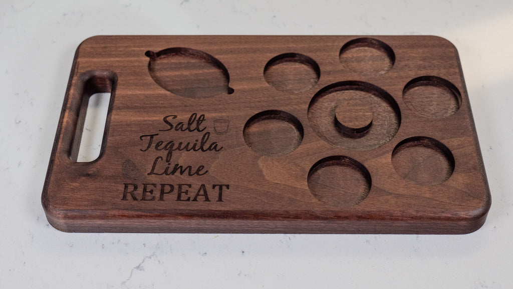 Personalized Walnut Tequila Board, Shot Serving Tray, Party Accessory