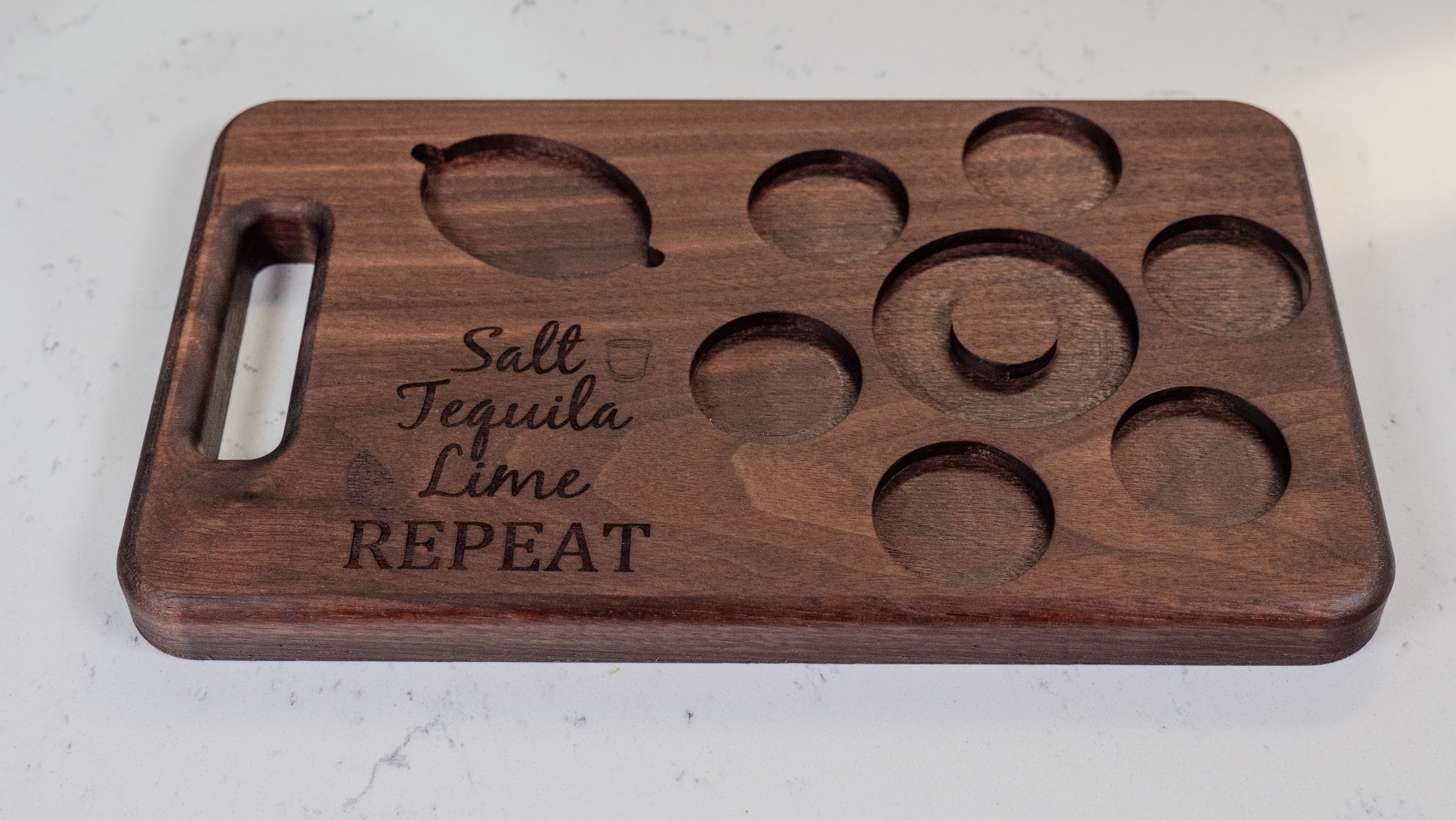 Personalized Walnut Tequila Board, Shot Serving Tray, Party Accessory