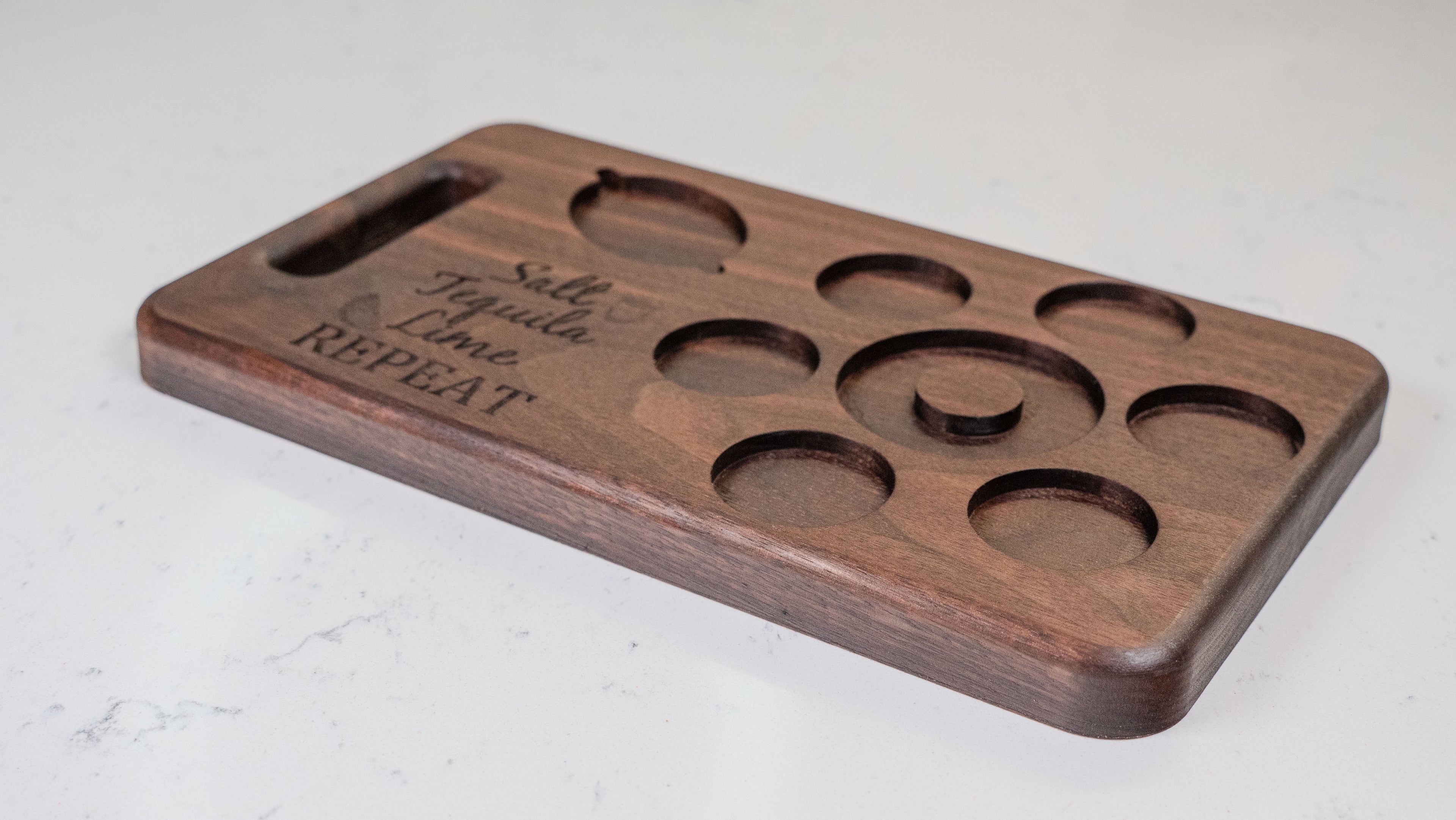 Personalized Walnut Tequila Board, Shot Serving Tray, Party Accessory
