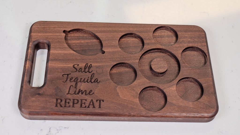 Personalized Walnut Tequila Board, Shot Serving Tray, Party Accessory