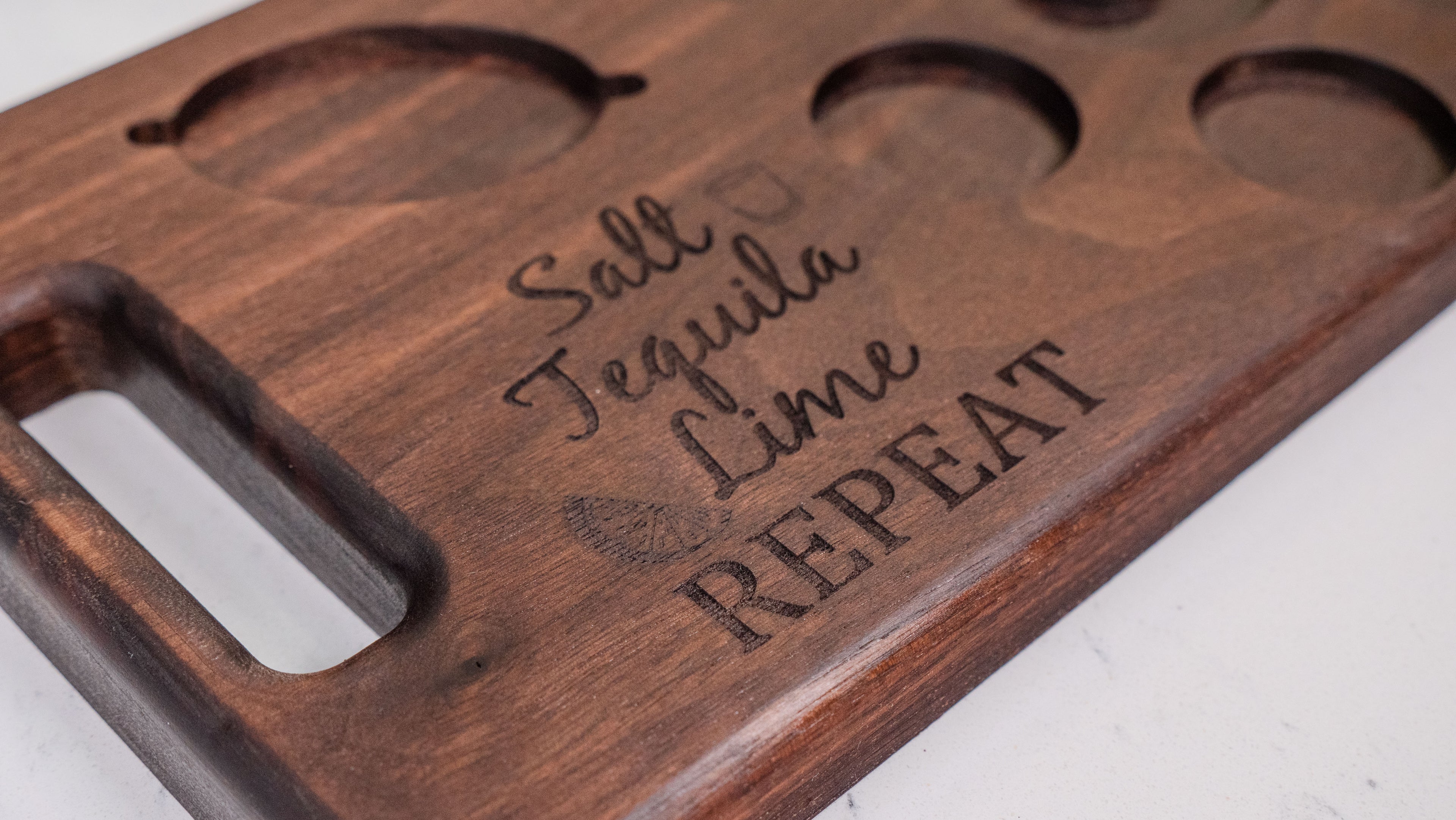 Personalized Walnut Tequila Board, Shot Serving Tray, Party Accessory