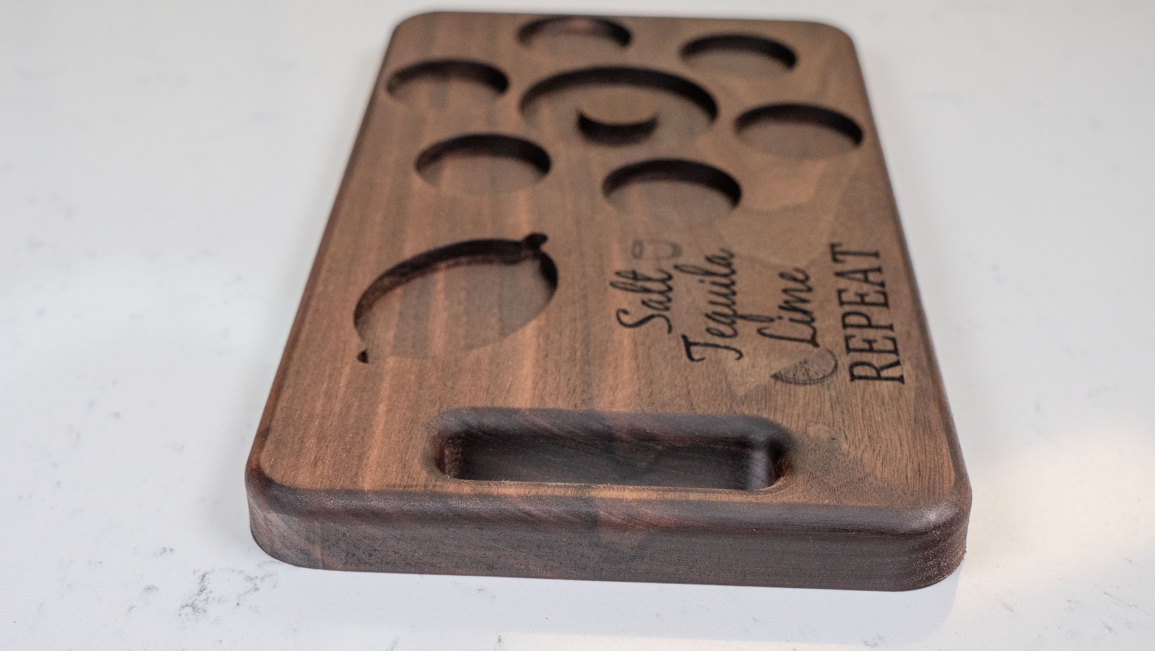 Personalized Walnut Tequila Board, Shot Serving Tray, Party Accessory