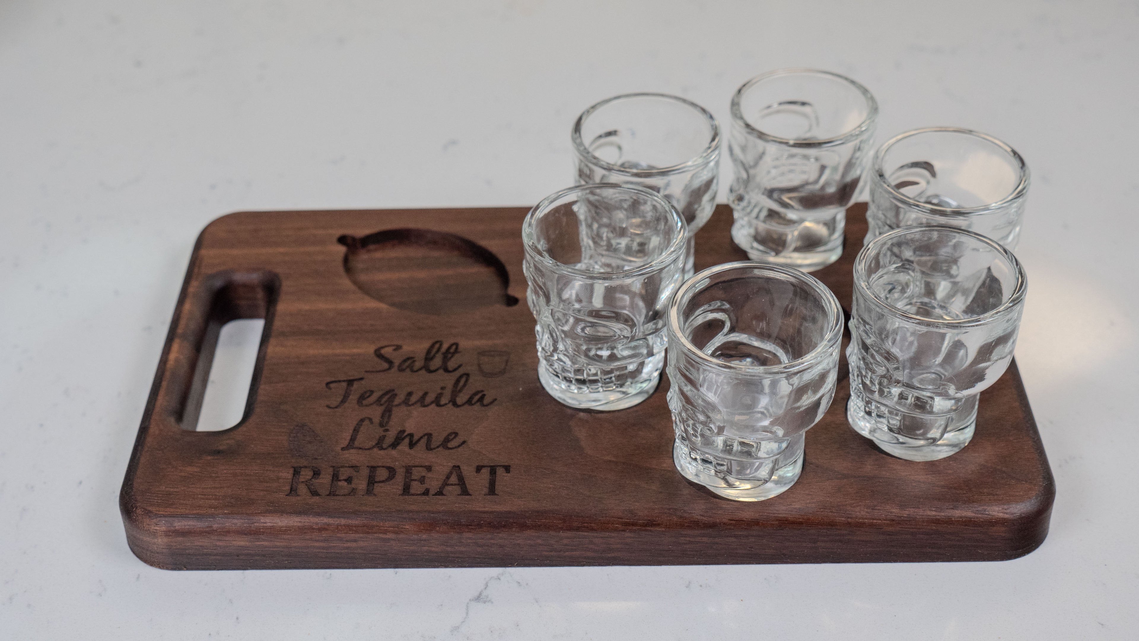 Personalized Walnut Tequila Board, Shot Serving Tray, Party Accessory