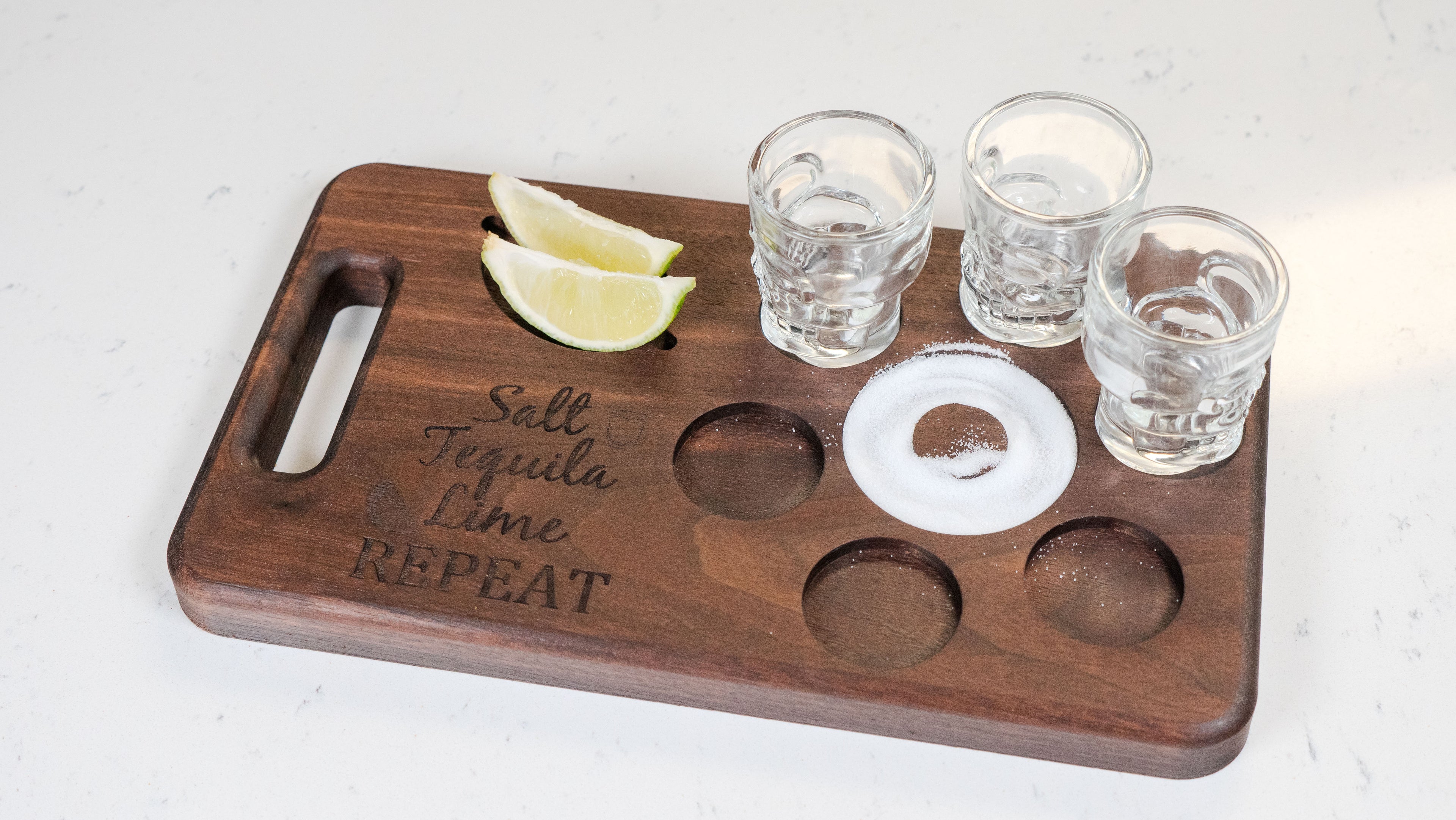 Personalized Walnut Tequila Board, Shot Serving Tray, Party Accessory