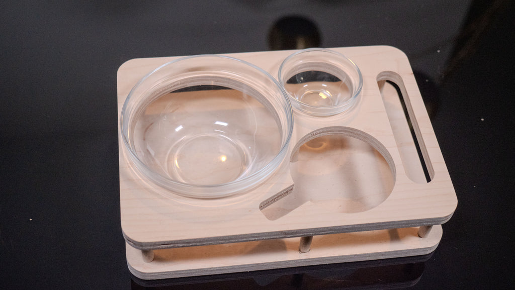 Personalized Couch Snack Bar With 2 Glass Bowls