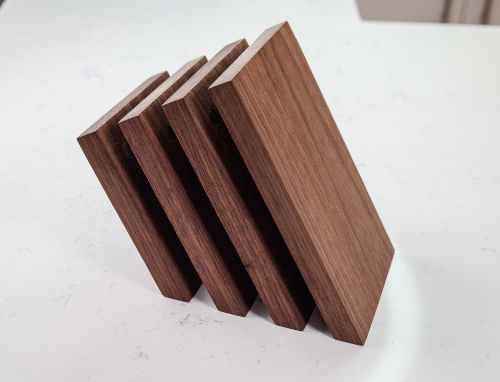 Handmade Solid Walnut Magnetic Wood Knife Holder