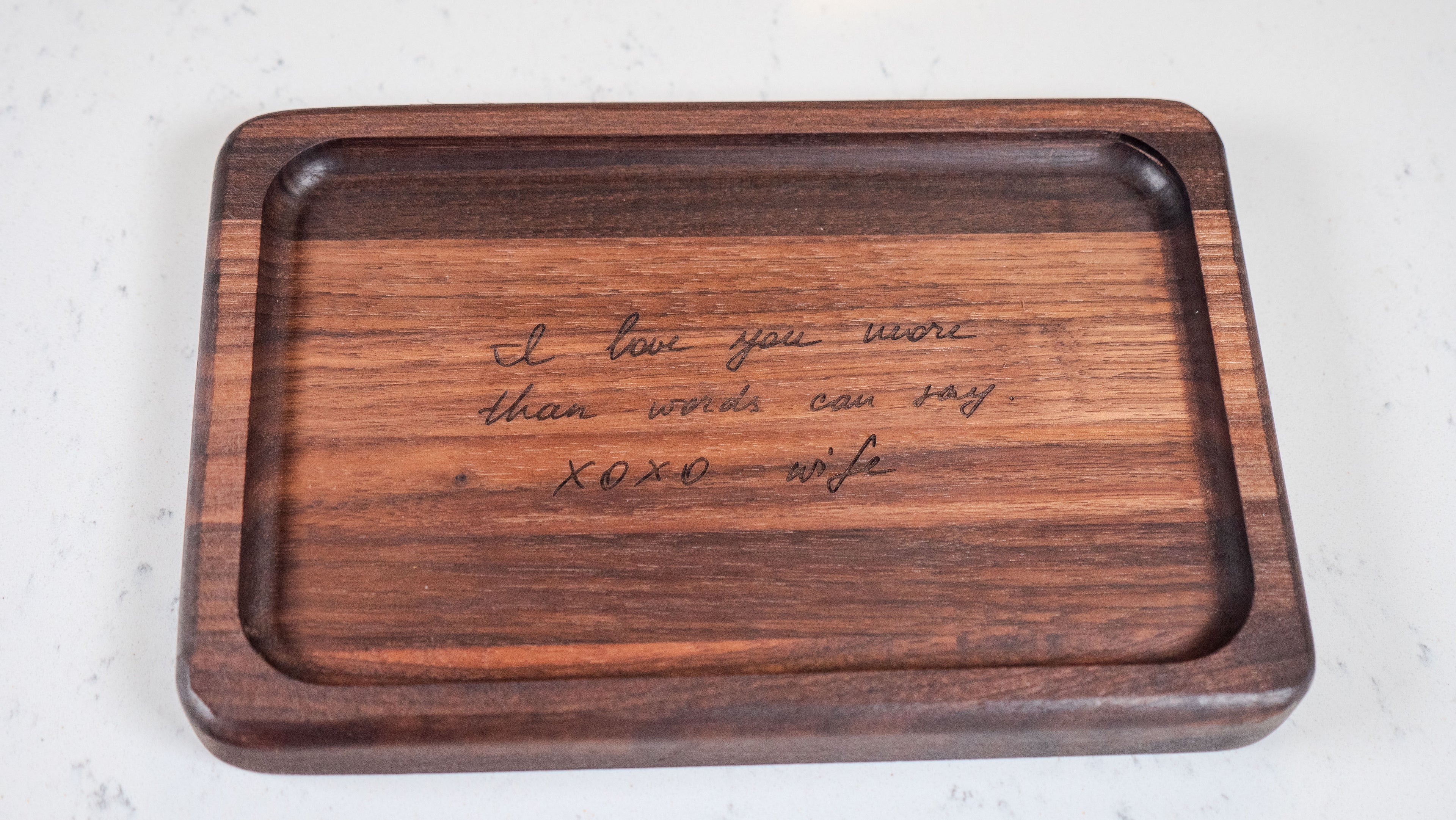 Custom Handwriting Personalized Catch All Wood Tray