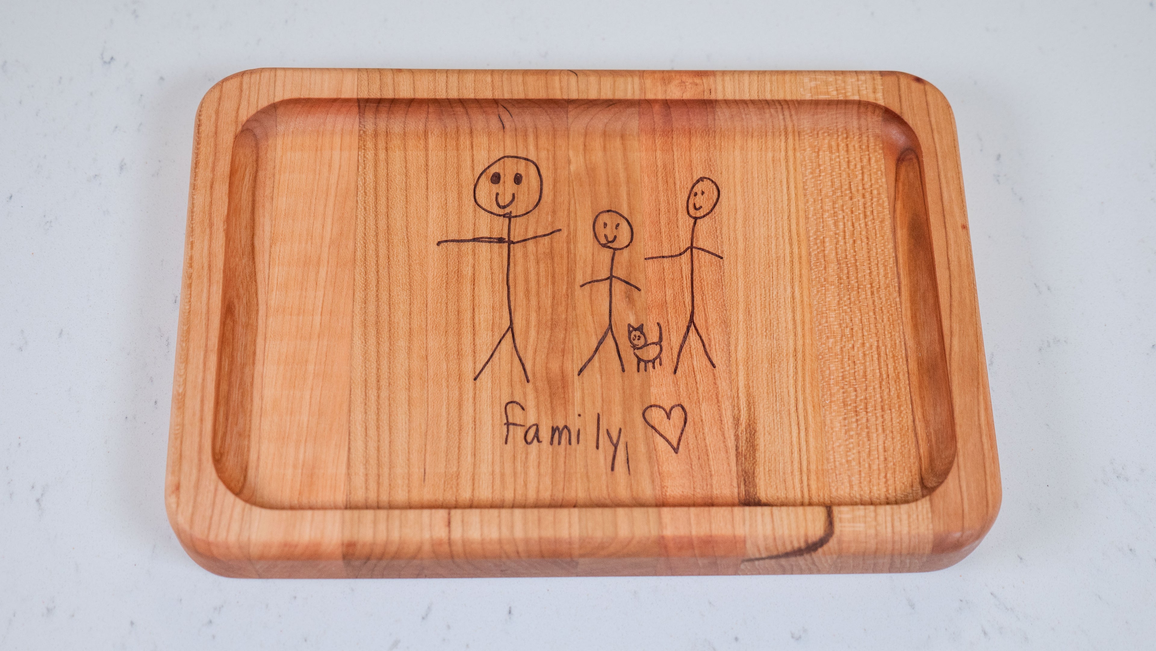 Custom Handwriting Personalized Catch All Wood Tray