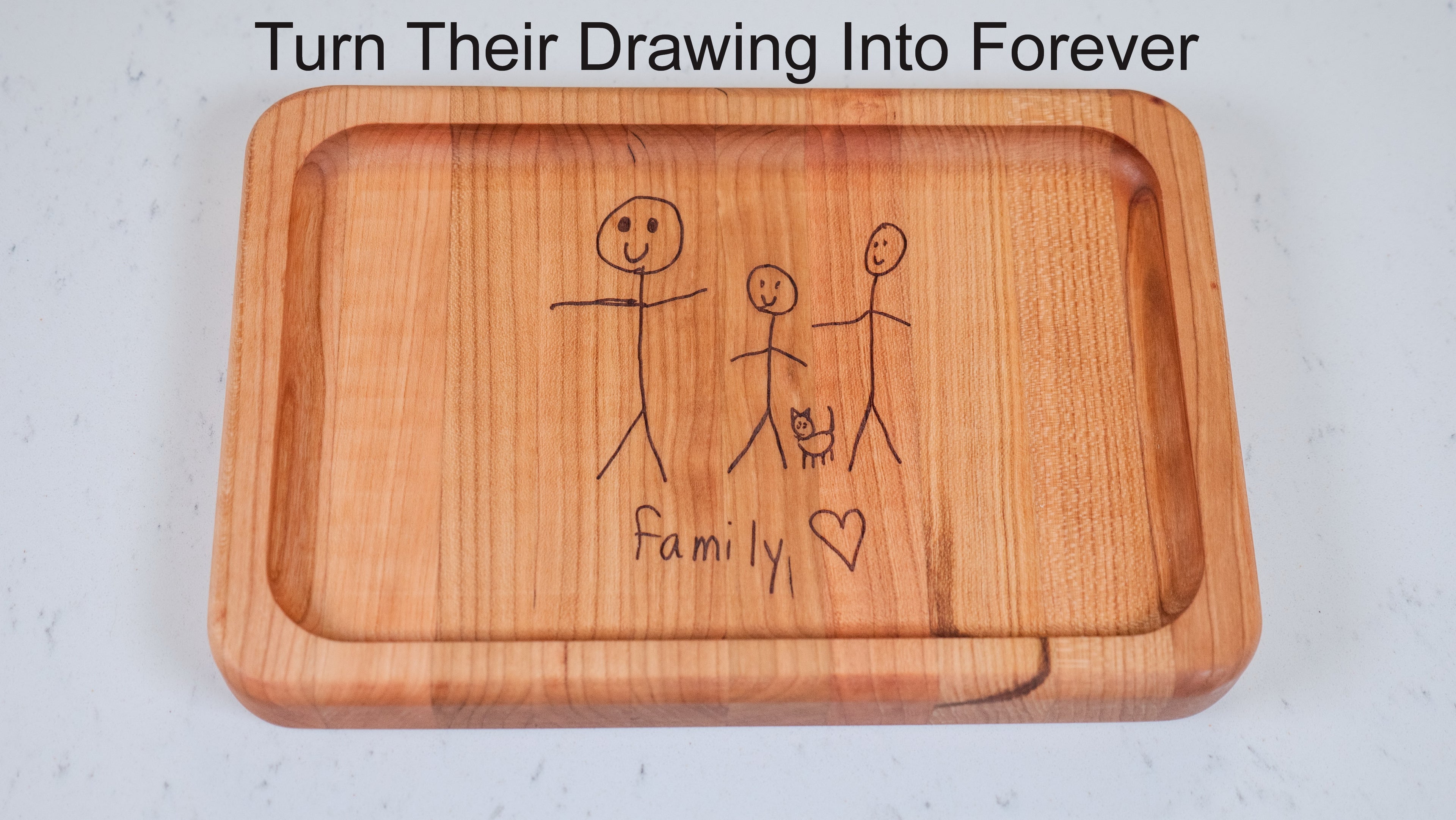 Custom Handwriting Personalized Catch All Wood Tray