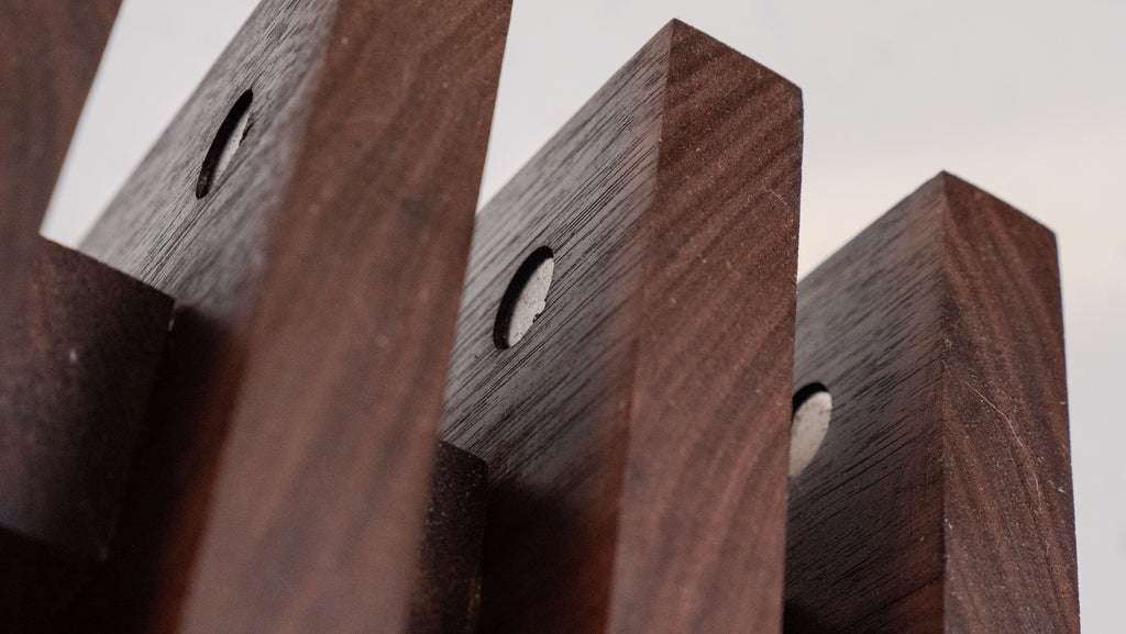 Handmade Solid Walnut Magnetic Wood Knife Holder