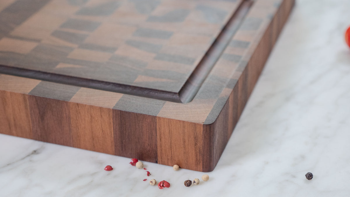 Walnut End Grain Cutting Board: Handmade USA Kitchen Art