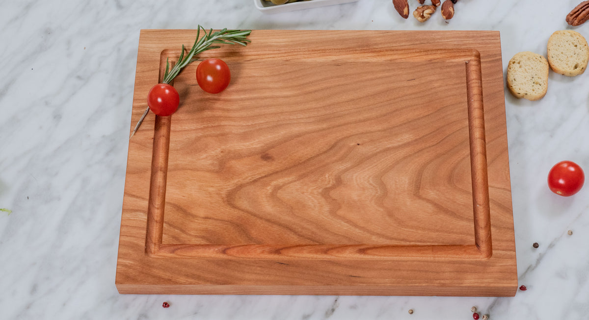 Solid One Piece Wood Cutting Board, No Glue, Organic Finish, Maple Cherry or Walnut