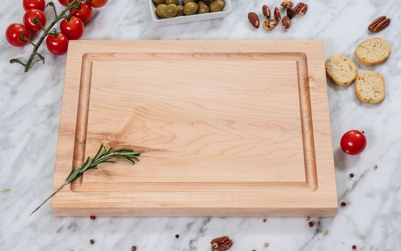 Solid One Piece Wood Cutting Board, No Glue, Organic Finish, Maple Cherry or Walnut