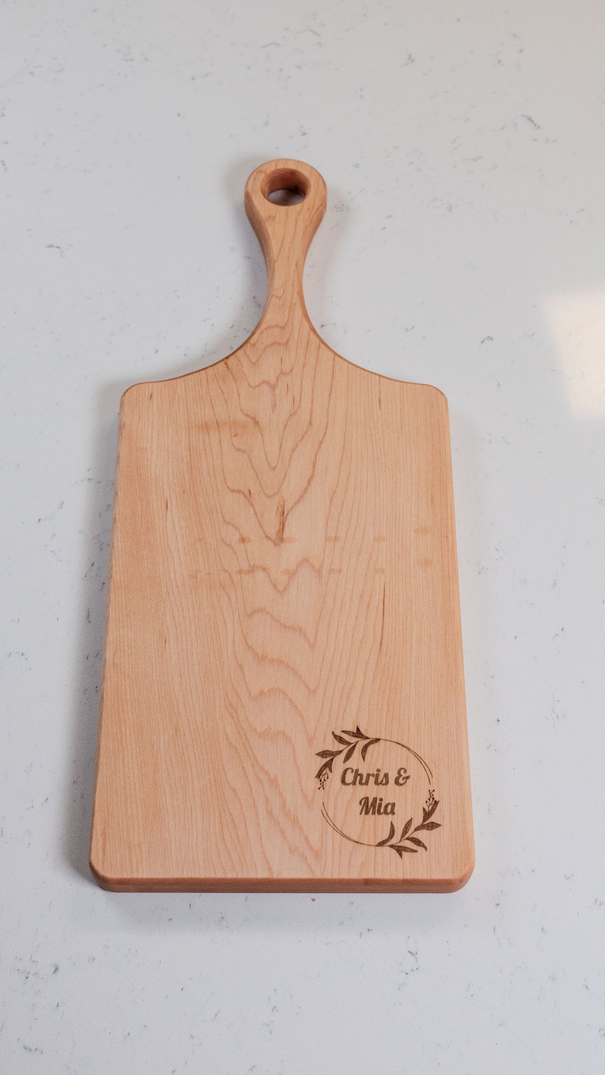 Solid Maple Paddle Cutting, Charcuterie, Serving Board  Organic Finish No Glue Non Toxic