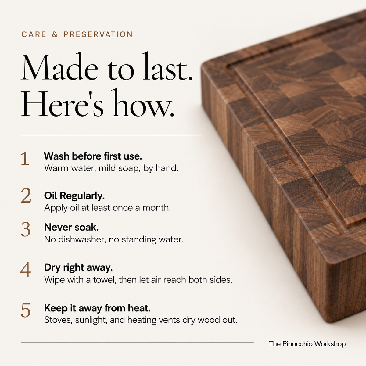 Walnut End Grain Cutting Board: Handmade USA Kitchen Art
